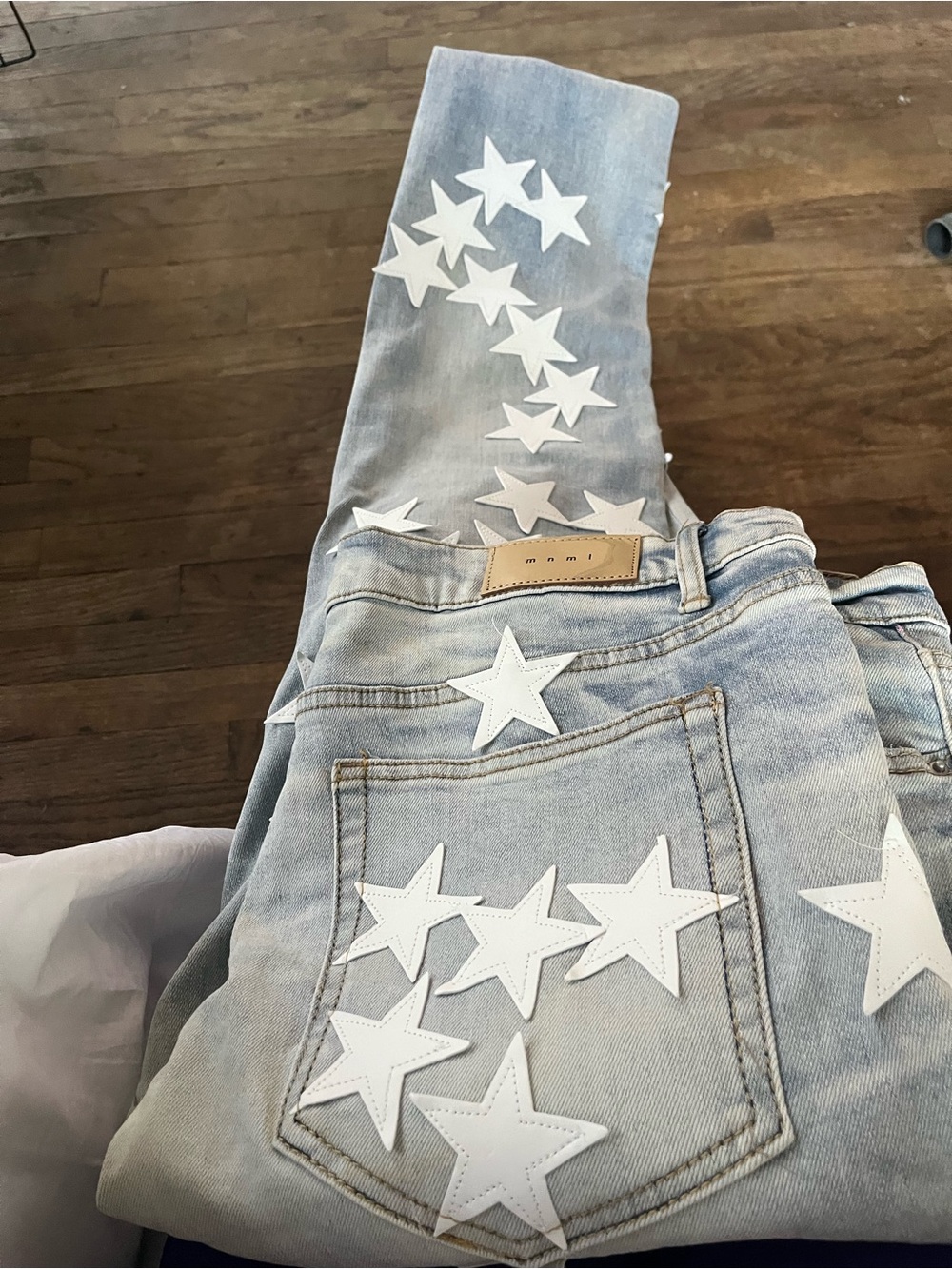 Light Blue Star Patch Women's Jeans -